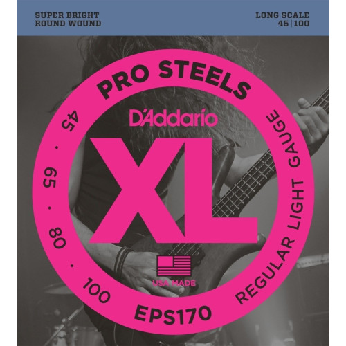 D'Addario EPS170 струны для бас-гитары, стальная круглая обмотка, среднее натяжение D'Addario EPS170 струны для бас-гитары, стальная круглая обмотка, среднее натяжение