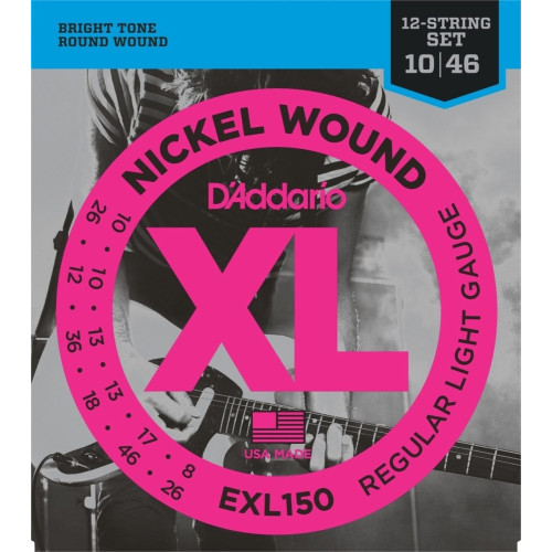 D'Addario EXL-150 струны для 12-струнной электрогитары, размеры 10-46 D'Addario EXL-150 струны для 12-струнной электрогитары, размеры 10-46