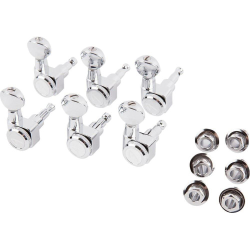 Fender Locking Tuners, Chrome Vint Button колки для электрогитары (6 шт.), хром Fender Locking Tuners, Chrome Vint Button колки для электрогитары (6 шт.), хром