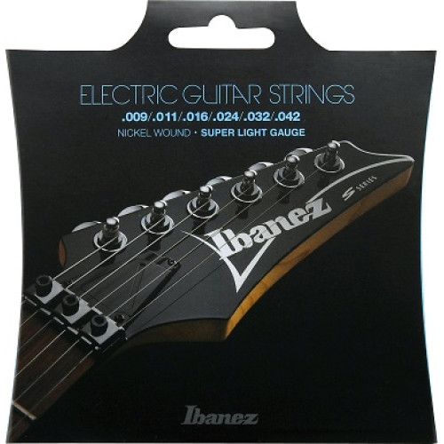 Ibanez IEGS6 струны для электрогитары 9-42, суперлёгкое натяжение Ibanez IEGS6 струны для электрогитары 9-42, суперлёгкое натяжение