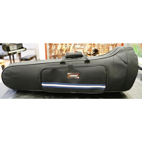 Wisemann Trombone Case Blue Line WTROMCBL-2 чехол-рюкзак для тенор-тромбона, водонепроницаемый, синяя полоса Wisemann Trombone Case Blue Line WTROMCBL-2 чехол-рюкзак для тенор-тромбона, водонепроницаемый, синяя полоса