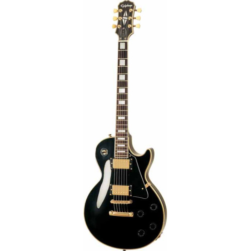 Epiphone LES PAUL CUSTOM EB / GH (EBONY FINISH, GOLD HARDWARE) электрогитара, цвет черный, позолоченая фурнитура Epiphone LES PAUL CUSTOM EB / GH (EBONY FINISH, GOLD HARDWARE) электрогитара, цвет черный, позолоченая фурнитура