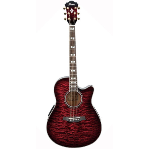 Ibanez AEF37E Transparent Black Cherry Sunburst электроакустическая гитара Ibanez AEF37E Transparent Black Cherry Sunburst электроакустическая гитара