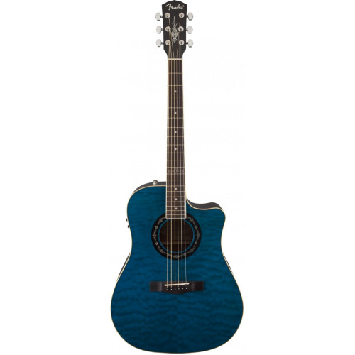 Fender T-Bucket 300CE Transparent Blue Quilt Maple электроакустическая гитара, цвет прозрачный синий Fender T-Bucket 300CE Transparent Blue Quilt Maple электроакустическая гитара, цвет прозрачный синий