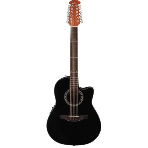 Applause AB2412-5 Balladeer Mid Cutaway Black 12-струнная электроакустическая гитара, цвет черный