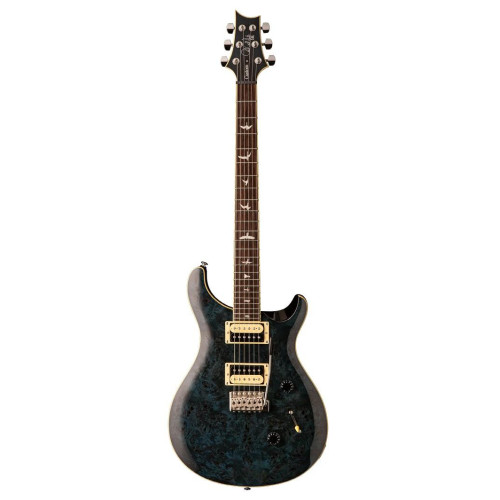 PRS SE Custom 24 Exotic Top Poplar Burl Whale Blue электрогитара с чехлом, цвет синий кит
