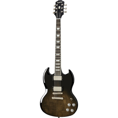 Epiphone SG Modern Figured Trans Black Fade электрогитара, цвет прозрачный черный Epiphone SG Modern Figured Trans Black Fade электрогитара, цвет прозрачный черный