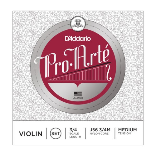 D'Addario J56 3/4M Pro Arte Violin Set Medium набор 4 струн для скрипки 3/4 D'Addario J56 3/4M Pro Arte Violin Set Medium набор 4 струн для скрипки 3/4