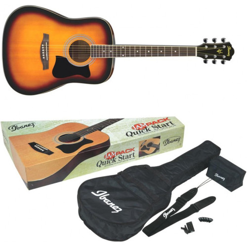 Ibanez V50NJP Vintage Sunburst акустическая гитара с набором для начинающих гитаристов Ibanez V50NJP Vintage Sunburst акустическая гитара с набором для начинающих гитаристов
