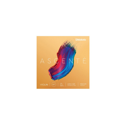 D'Addario A310 1/4M серия Ascente, набор струн для скрипки 1/4, среднее натяжение D'Addario A310 1/4M серия Ascente, набор струн для скрипки 1/4, среднее натяжение