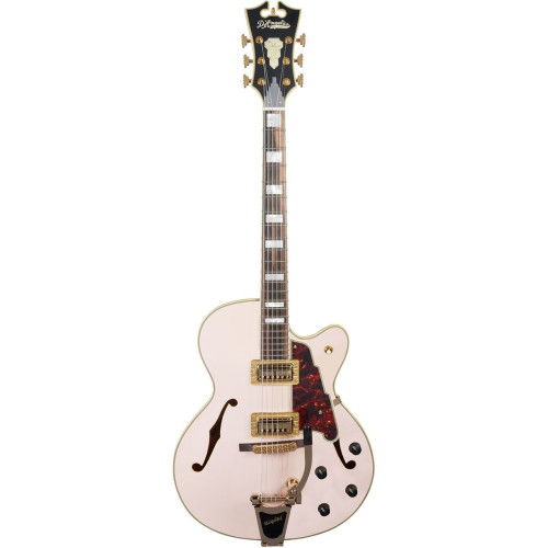D'Angelico Deluxe 175 MPKGB полуакустическая электрогитара с кейсом, цвет матовый розовый D'Angelico Deluxe 175 MPKGB полуакустическая электрогитара с кейсом, цвет матовый розовый