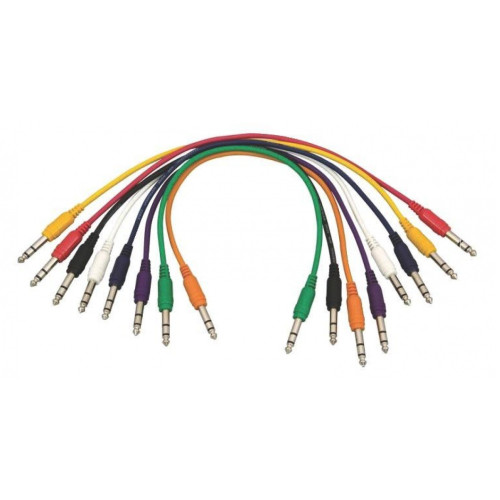 OnStage PC18-17TRS-S комплект кабелей, джек стерео <-> джек стерео, 8 цветов OnStage PC18-17TRS-S комплект кабелей, джек стерео <-> джек стерео, 8 цветов