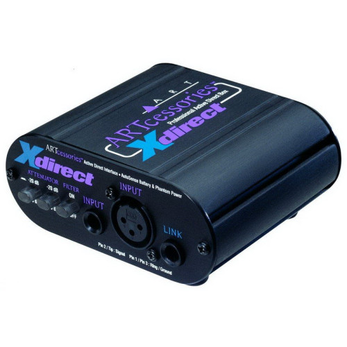 ART X-ADB активный директ-бокс, вход-XLR, 1 / 4” TRS( unbal), выход- XLR (bal.), 9V батарея