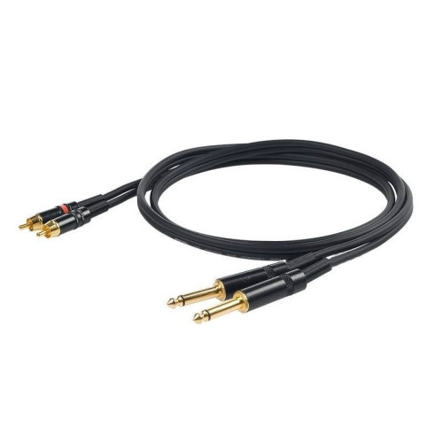 Proel CHLP310LU3 сценический кабель, 2xJack 6.3 мм моно <-> 2хRCA "папа", длина 3 метра Proel CHLP310LU3 сценический кабель, 2xJack 6.3 мм моно <-> 2хRCA "папа", длина 3 метра