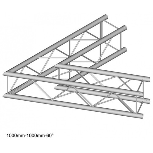 Dura Truss DT 24 C20-L60 узел стыковочный двухлучевой - угол, 60°, сечение 220 х 220 мм, длина сторон 100 см Dura Truss DT 24 C20-L60 узел стыковочный двухлучевой - угол, 60°, сечение 220 х 220 мм, длина сторон 100 см