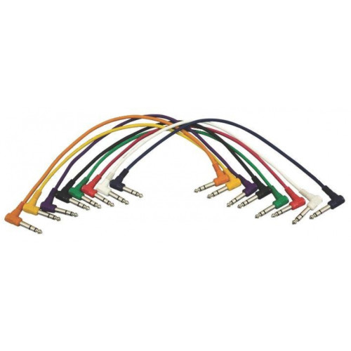 OnStage PC18-17TRS-R комплект кабелей, джек стерео угловой <-> джек стерео угловой, 8 цветов OnStage PC18-17TRS-R комплект кабелей, джек стерео угловой <-> джек стерео угловой, 8 цветов