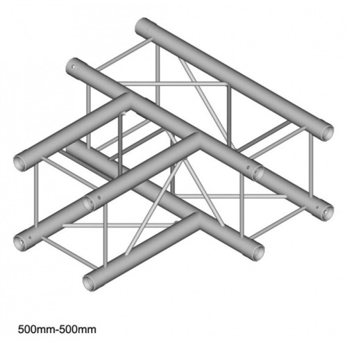 Dura Truss DT 24 T35 T-joint узел стыковочный трехлучевой (горизонтальный)- T, 90°, сечение 220 х 220 мм, длина сторон 50 см Dura Truss DT 24 T35 T-joint узел стыковочный трехлучевой (горизонтальный)- T, 90°, сечение 220 х 220 мм, длина сторон 50 см