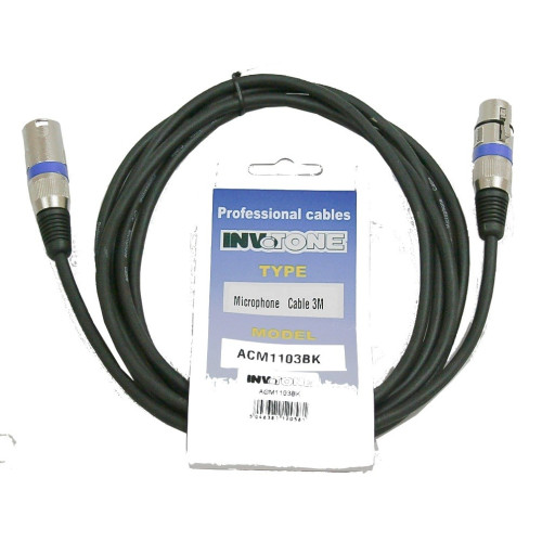 Invotone ACM1103BK микрофонный кабель, 3 метра, черный Invotone ACM1103BK микрофонный кабель, 3 метра, черный