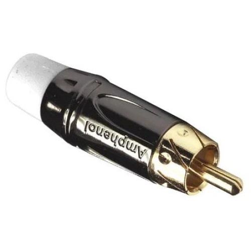 Amphenol ACPL-CWH кабельный разъем RCA "папа", цвет черный хром, белый Amphenol ACPL-CWH кабельный разъем RCA "папа", цвет черный хром, белый