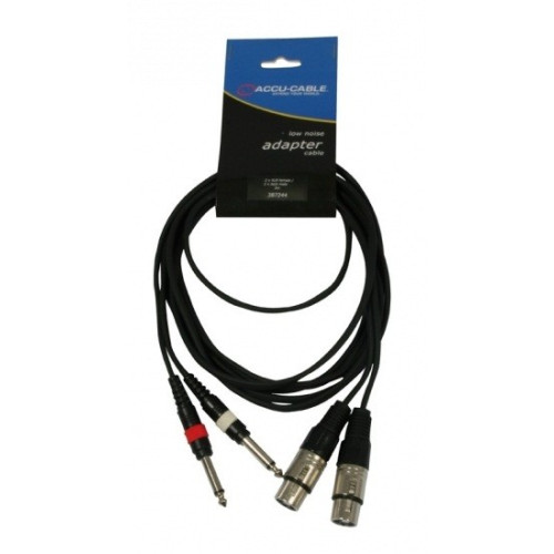 American DJ AC-2XF-2J6M/1,5 кабель переходник, 2 х XLRF - 2 Jack 6M, цвет черный American DJ AC-2XF-2J6M/1,5 кабель переходник, 2 х XLRF - 2 Jack 6M, цвет черный
