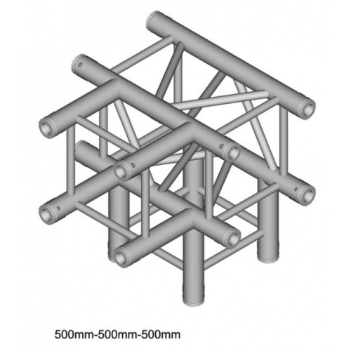 Dura Truss DT 34 T40-TD T- joint + Down узел стыковочный четырехлучевой - T+Down, 90°, сечение 290 х 290 мм, длина сторон 500 см Dura Truss DT 34 T40-TD T- joint + Down узел стыковочный четырехлучевой - T+Down, 90°, сечение 290 х 290 мм, длина сторон 500 см