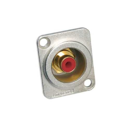 Amphenol ACJD-Red панельный разъем RCA "мама", никель, цвет красный Amphenol ACJD-Red панельный разъем RCA "мама", никель, цвет красный