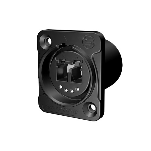 Seetronic SO2DF панельный оптический разъем, двухканальный LC тип проходной, IP65 Seetronic SO2DF панельный оптический разъем, двухканальный LC тип проходной, IP65