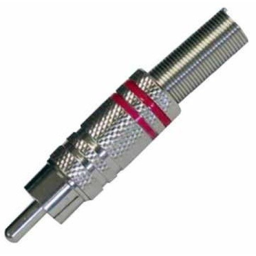 Bespeco MRCAMR коаксиальный разъем RCA "папа", красный ободок Bespeco MRCAMR коаксиальный разъем RCA "папа", красный ободок