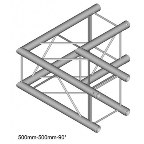 Dura Truss DT 24-C21-L90 узел стыковочный двухлучевой - угол, 90°, сечение 220 х 220 мм, длина сторон 50 см Dura Truss DT 24-C21-L90 узел стыковочный двухлучевой - угол, 90°, сечение 220 х 220 мм, длина сторон 50 см