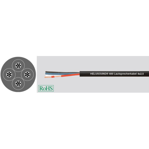 Helukabel Helusound 400 PVC 400092 кабель акустический ПВХ сверхгибкий 8.8 мм, 4 х 2.5 мм2 Helukabel Helusound 400 PVC 400092 кабель акустический ПВХ сверхгибкий 8.8 мм, 4 х 2.5 мм2