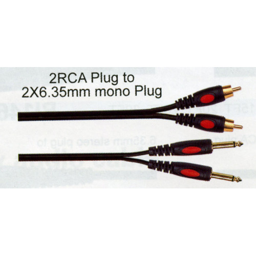Soundking BI110 15FT шнур 2 х джека - 2 х RCA, 4.5 м., литые разъемы Soundking BI110 15FT шнур 2 х джека - 2 х RCA, 4.5 м., литые разъемы