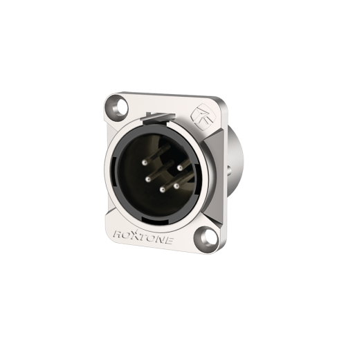 Roxtone RX5MD-NT разъем cannon (XLR) панельный папа 5-ти контактный Roxtone RX5MD-NT разъем cannon (XLR) панельный папа 5-ти контактный
