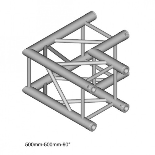Dura Truss DT 34 C21-L90 узел стыковочный 2-х лучевой, 90 градусов, сечение 290 х 290 мм, длина сторон 50 см Dura Truss DT 34 C21-L90 узел стыковочный 2-х лучевой, 90 градусов, сечение 290 х 290 мм, длина сторон 50 см