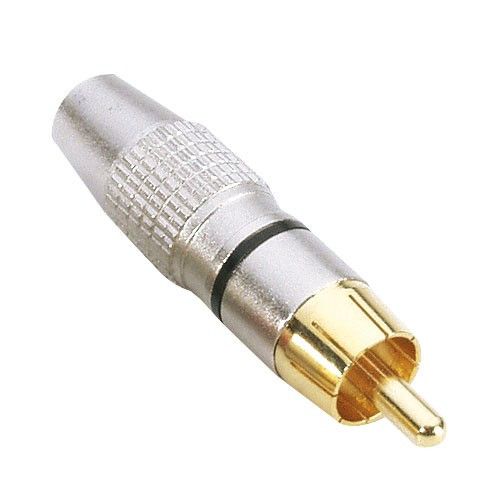Adam Hall 7620 BLK кабельный разъем RCA (тюльпан) папа с черным маркером, металл