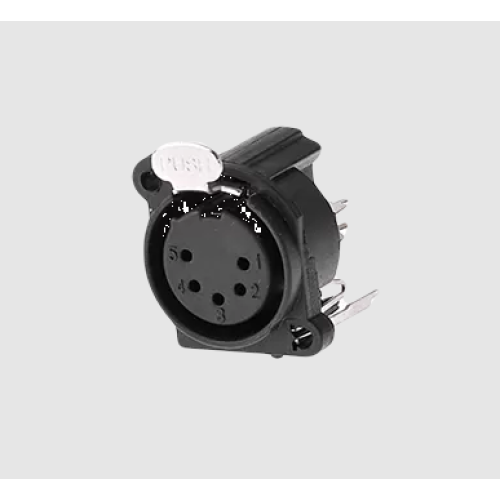 AVCLINK C5FAV разъем XLR панельный, 5 конт., гнездо, вертикальный, в ПП, тип-A AVCLINK C5FAV разъем XLR панельный, 5 конт., гнездо, вертикальный, в ПП, тип-A