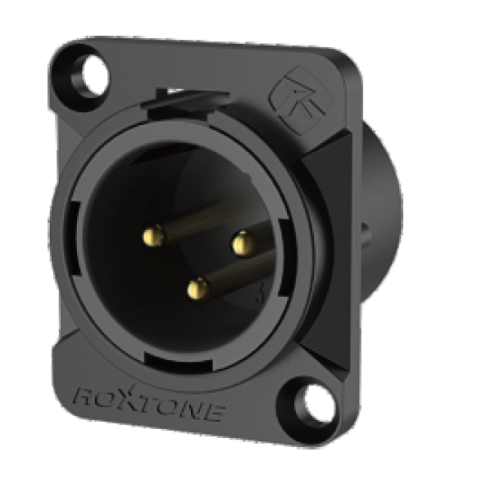 Roxtone RX3MD-BT разъем cannon (XLR) панельный папа 3-х контактный, цвет черный Roxtone RX3MD-BT разъем cannon (XLR) панельный папа 3-х контактный, цвет черный