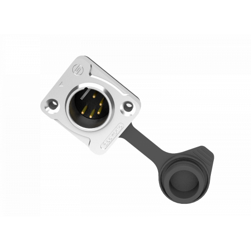 Seetronic J5F2C-W панельный разъем "папа", 5-контактный, с защитной крышкой, IP65, позолоченные контакты Seetronic J5F2C-W панельный разъем "папа", 5-контактный, с защитной крышкой, IP65, позолоченные контакты