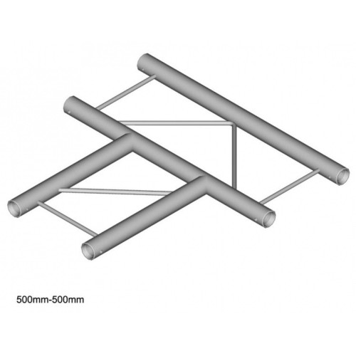 Dura Truss DT 22 T35H-T T-joint узел стыковочный трехлучевой (горизонтальный) - T, 90°, алюминиевый, длина сторон 50 см