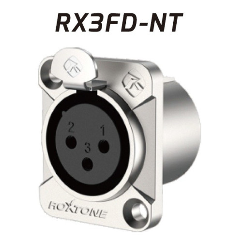 Roxtone RX3FD-NT разъем cannon (XLR) панельный, цвет серебро Roxtone RX3FD-NT разъем cannon (XLR) панельный, цвет серебро