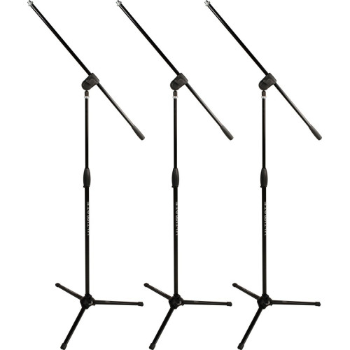 Ultimate MC-40B Pro 3-pack комплект стоек микрофонных "журавль" на треноге, 3 штуки, цвет чёрный