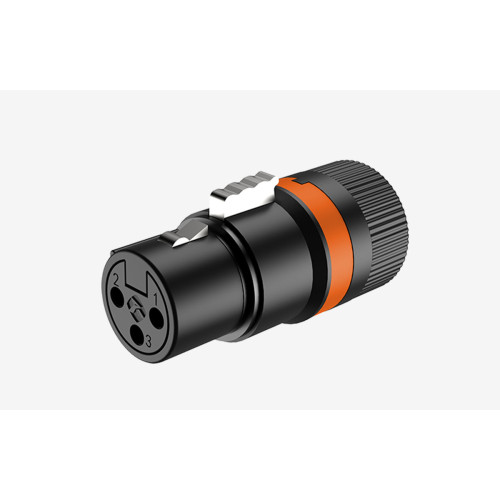 Roxtone LX3F-Black/Orange разъем Cannon кабельный, "мама" 3-х контактный, угловой, цвет черный Roxtone LX3F-Black/Orange разъем Cannon кабельный, "мама" 3-х контактный, угловой, цвет черный