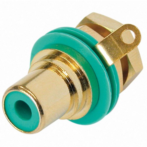 Rean NYS 367-5 панельный разъем RCA, цвет зелёный Rean NYS 367-5 панельный разъем RCA, цвет зелёный