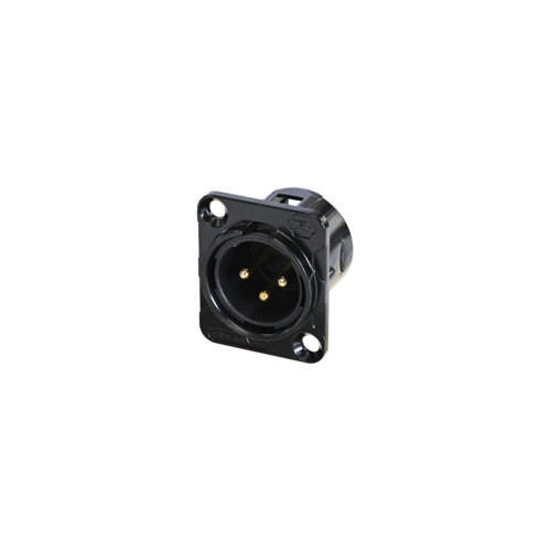 Rean RC3MDL-B панельный разъем XLR "папа", 3 контакта, черненый корпус Rean RC3MDL-B панельный разъем XLR "папа", 3 контакта, черненый корпус