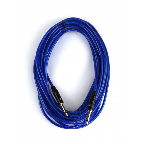 AuraSonics J63J63-10TBU гитарный кабель, длина 10 метров, цвет прозрачный синий AuraSonics J63J63-10TBU гитарный кабель, длина 10 метров, цвет прозрачный синий