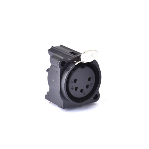 Roxtone C0100023019 разъем cannon (XLR) панельный мама 5-ти контактный с монтажом в печатную плату, цвет черный Roxtone C0100023019 разъем cannon (XLR) панельный мама 5-ти контактный с монтажом в печатную плату, цвет черный