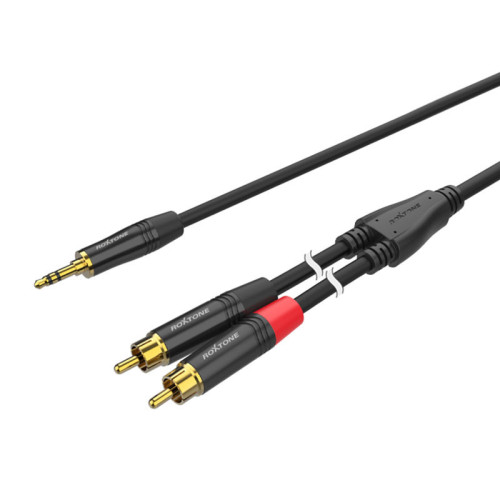 Roxtone PACC150/2 аудиокабель, 3.5 мм stereo Jack - 2 x RCA, 2 метра Roxtone PACC150/2 аудиокабель, 3.5 мм stereo Jack - 2 x RCA, 2 метра