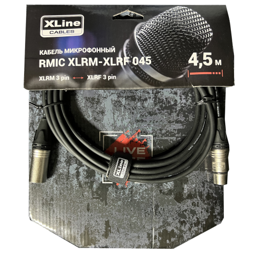 Xline Cables RMIC XLRM-XLRF 045 кабель микрофонный XLR 3 pin male - XLR 3 pin female длина 4.5м Xline Cables RMIC XLRM-XLRF 045 кабель микрофонный XLR 3 pin male - XLR 3 pin female длина 4.5м