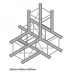 Dura Truss DT 24 T40 T-joint + down узел стыковочный четырехлучевой - T+Down, 90°, сечение 220 х 220 мм, длина сторон 50 см Dura Truss DT 24 T40 T-joint + down узел стыковочный четырехлучевой - T+Down, 90°, сечение 220 х 220 мм, длина сторон 50 см