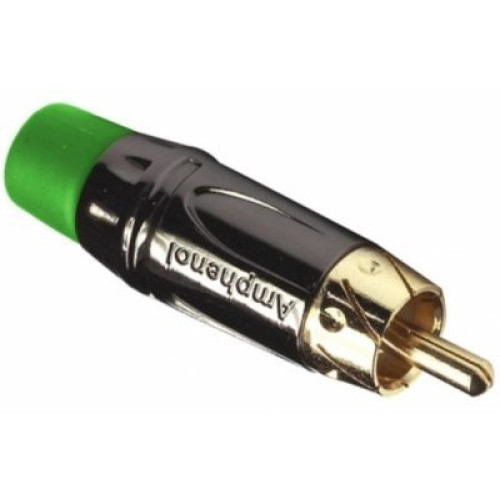 Amphenol ACPL-CGR кабельный разъем RCA, M серия, "папа", черный хром, зеленый Amphenol ACPL-CGR кабельный разъем RCA, M серия, "папа", черный хром, зеленый