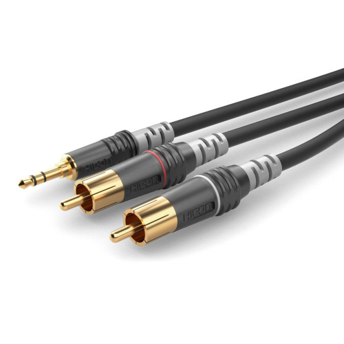 Sommer Cable HBA-3SC2-0600 аудиокабель BASIC+, 3,5 Jack stereo <=> 2 x RCA, 6 м, разъемы HICON Sommer Cable HBA-3SC2-0600 аудиокабель BASIC+, 3,5 Jack stereo <=> 2 x RCA, 6 м, разъемы HICON